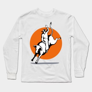 Rodeo Cowboy Bull Riding Retro Long Sleeve T-Shirt